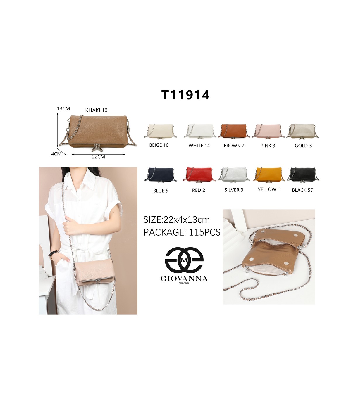 T11914-Bolso Bandolera con cierre y Boton