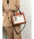 T11575 - Bolso con bandolera de estilo bicolor con un bolsillo de cremallera frontal