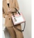T11575 - Bolso con bandolera de estilo bicolor con un bolsillo de cremallera frontal