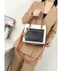 T11575 - Bolso con bandolera de estilo bicolor con un bolsillo de cremallera frontal
