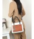 T11575 - Bolso con bandolera de estilo bicolor con un bolsillo de cremallera frontal