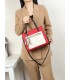 T11575 - Bolso con bandolera de estilo bicolor con un bolsillo de cremallera frontal