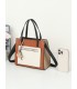 T11575 - Bolso con bandolera de estilo bicolor con un bolsillo de cremallera frontal