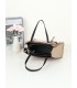 T11575 - Bolso con bandolera de estilo bicolor con un bolsillo de cremallera frontal