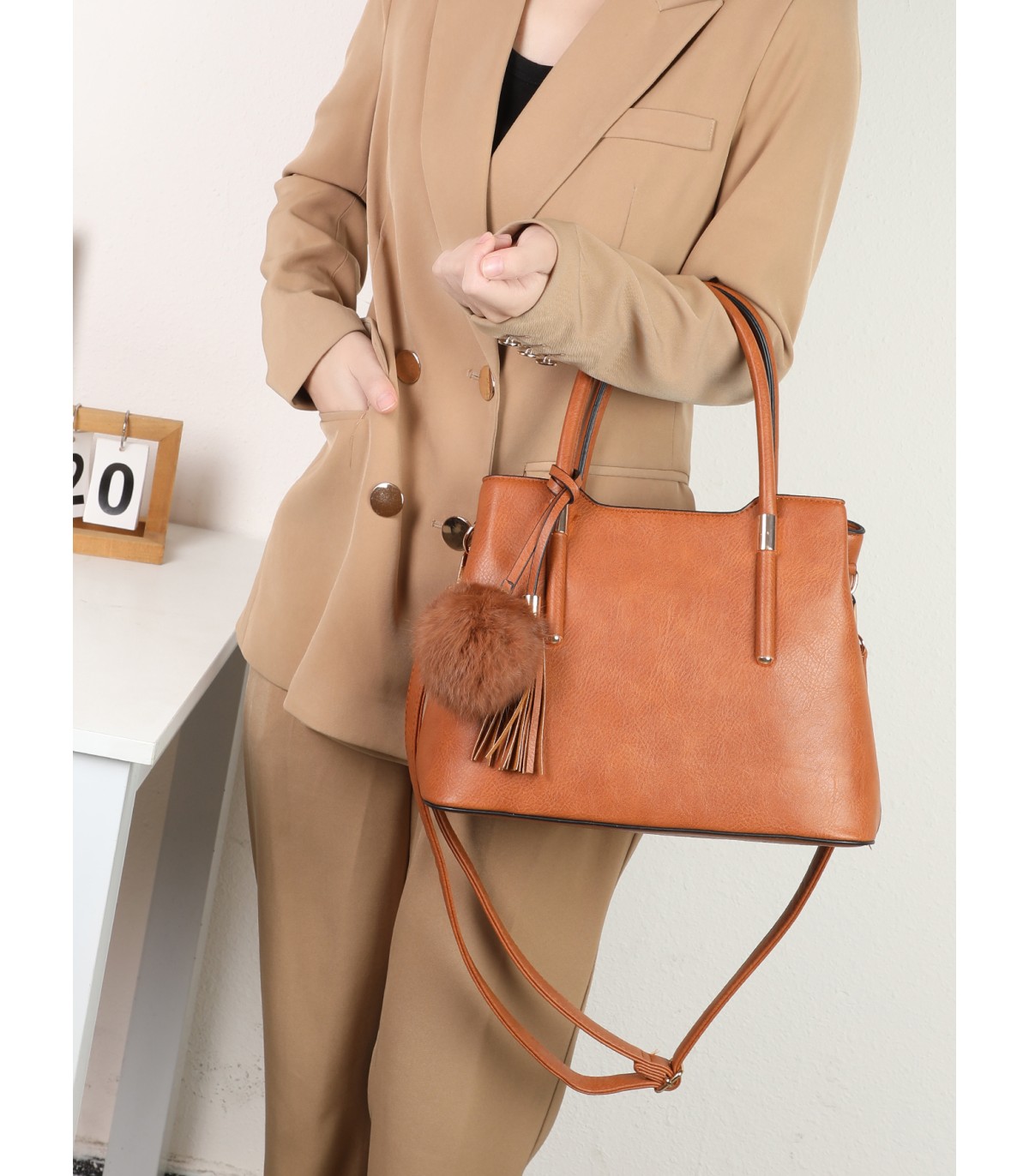 T11620 - Bolso bandolera para mujer con asas para la mano