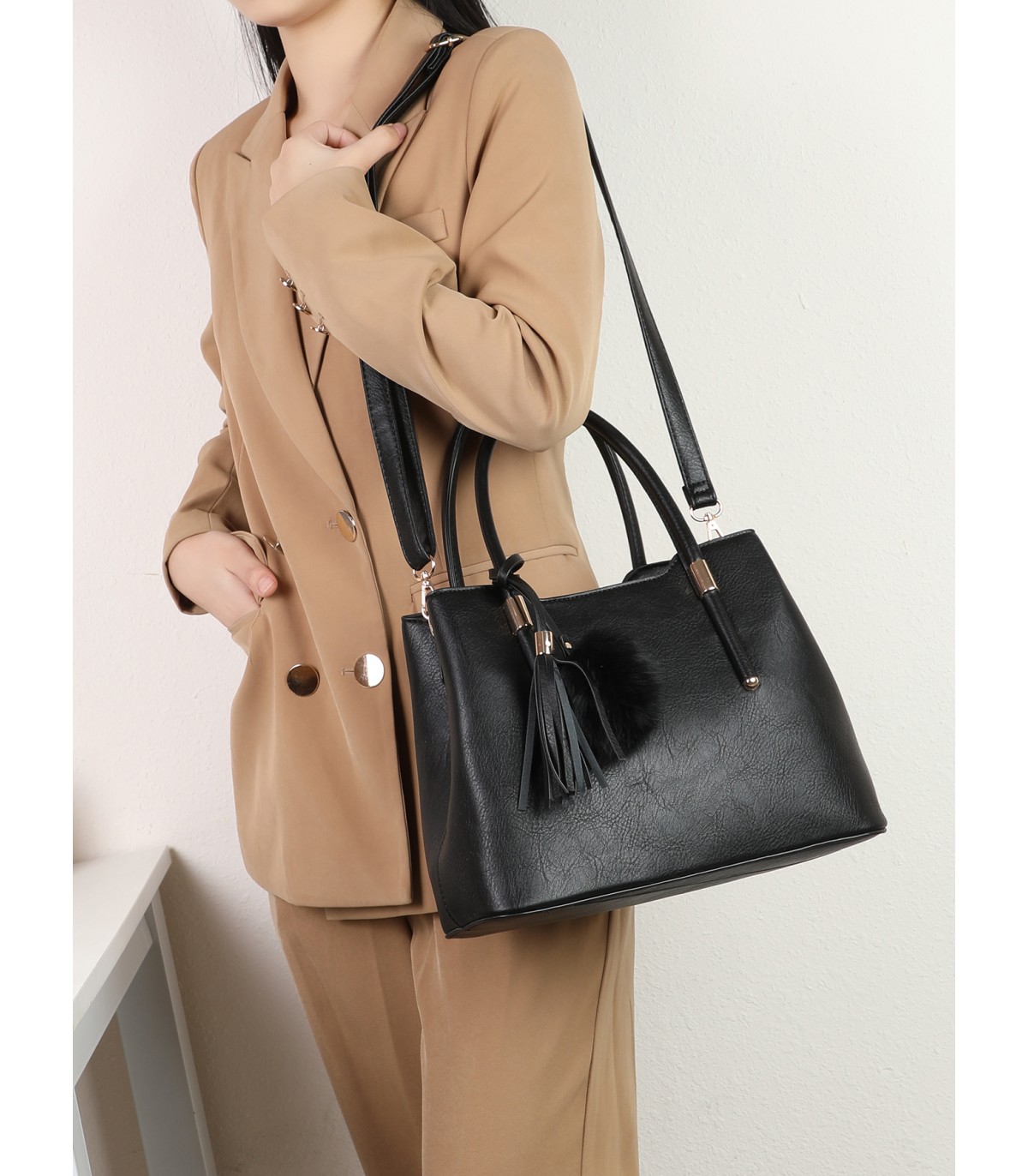 T11620 - Bolso bandolera para mujer con asas para la mano