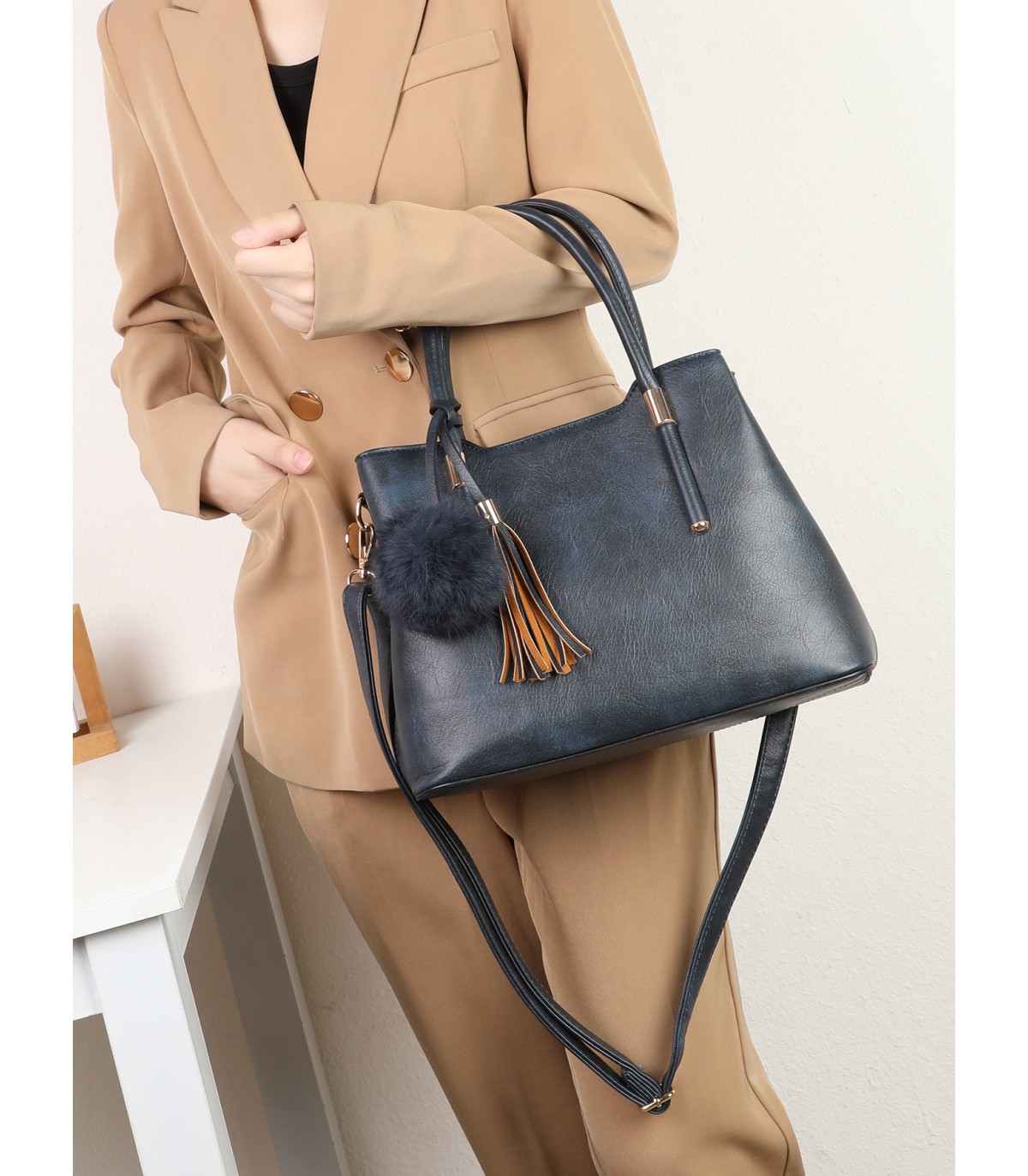 T11620 - Bolso bandolera para mujer con asas para la mano