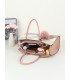 T10163 - Bolso de hombro con pompón y estilo triangular