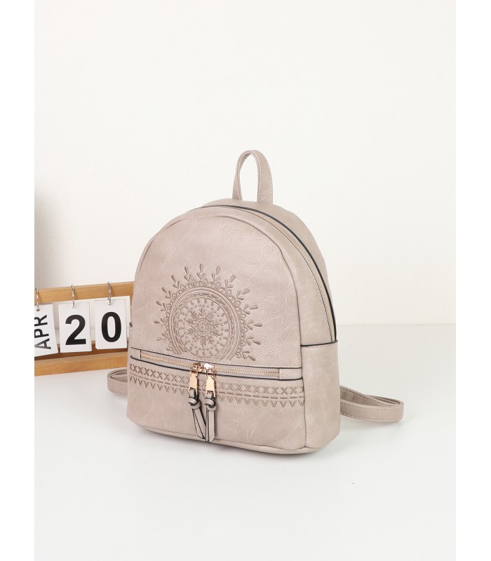 T10725 - Mochila con mandala y bolsillos frontales