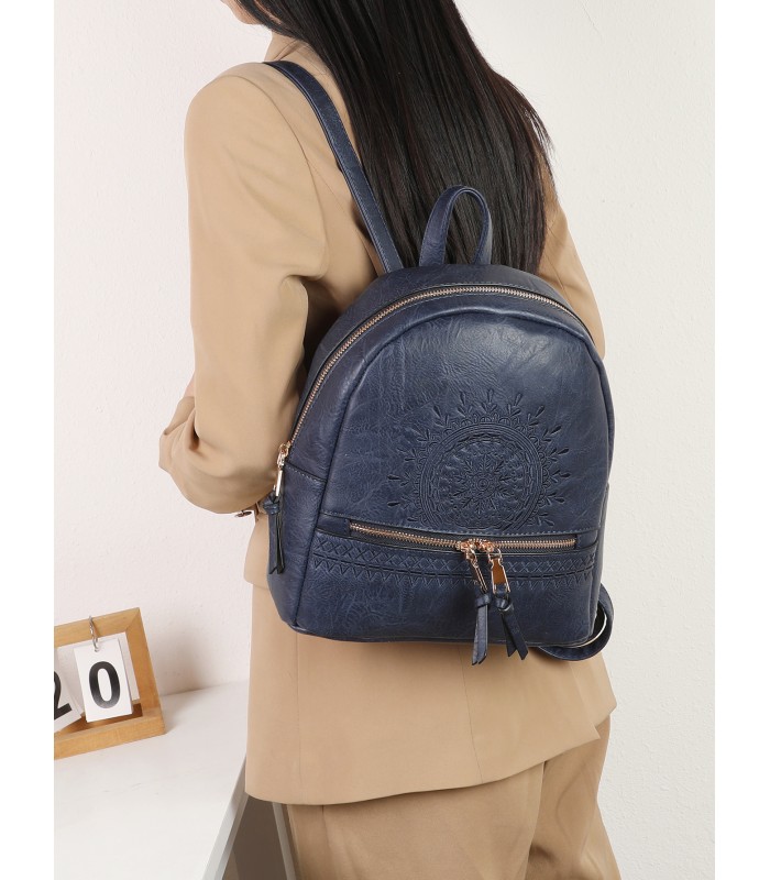 T10725 - Mochila con mandala y bolsillos frontales