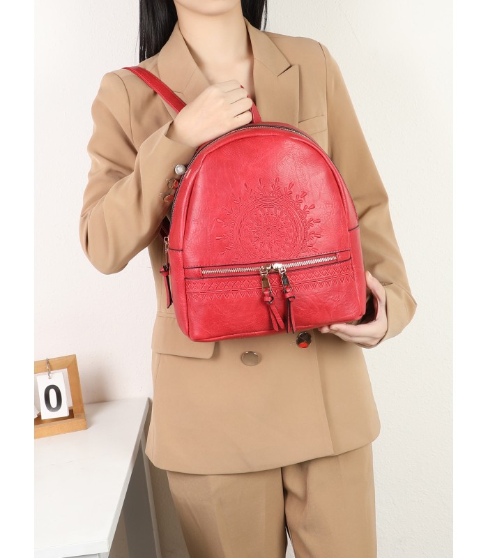T10725 - Mochila con mandala y bolsillos frontales