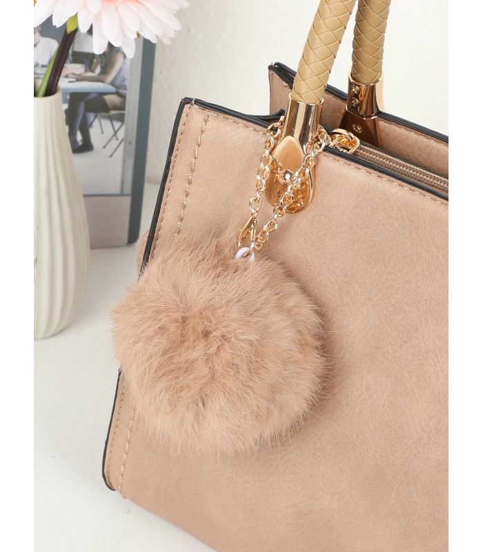 T10740 - Bolso de hombro con pompón