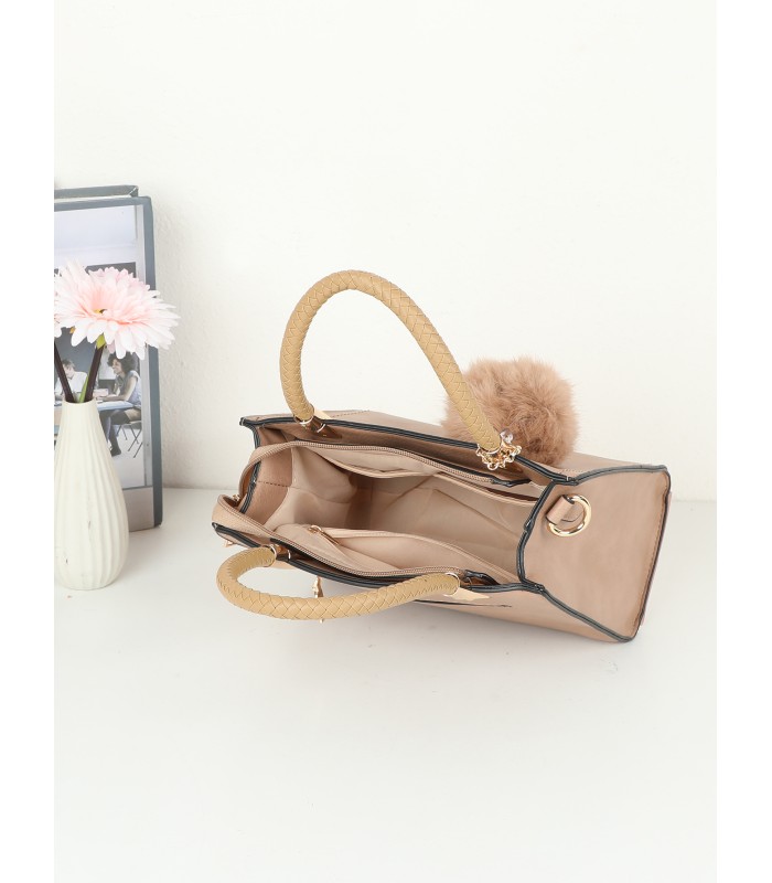 T10740 - Bolso de hombro con pompón