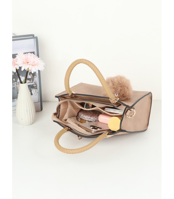T10740 - Bolso de hombro con pompón