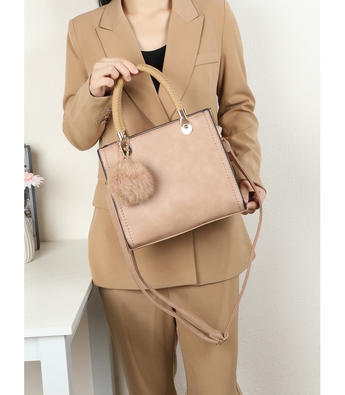 T10740 - Bolso de hombro con pompón