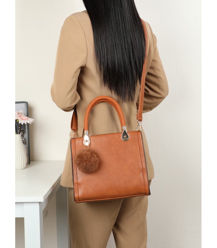 T10740 - Bolso de hombro con pompón