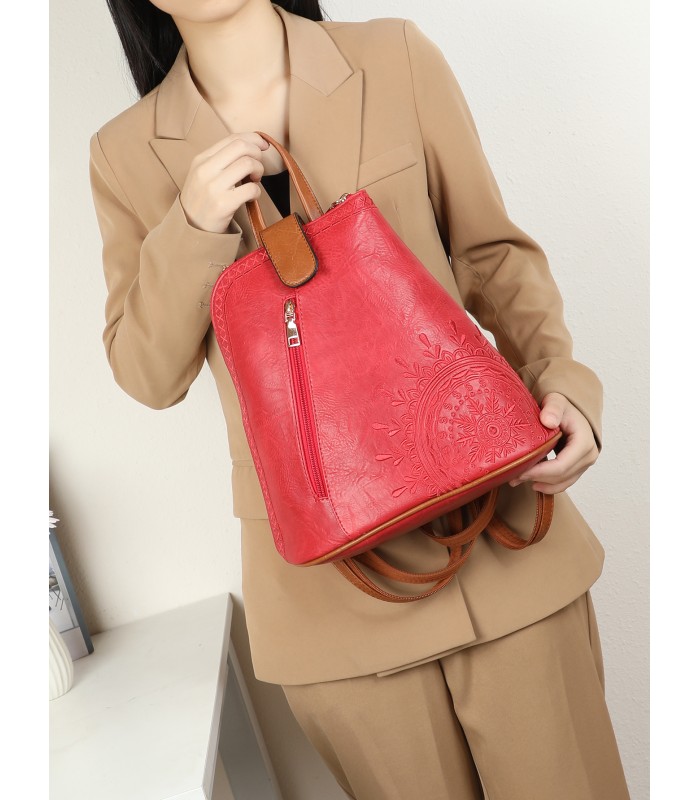 T11150 - Mochila con mandala y cuerpo cónico con bolsillo frontal