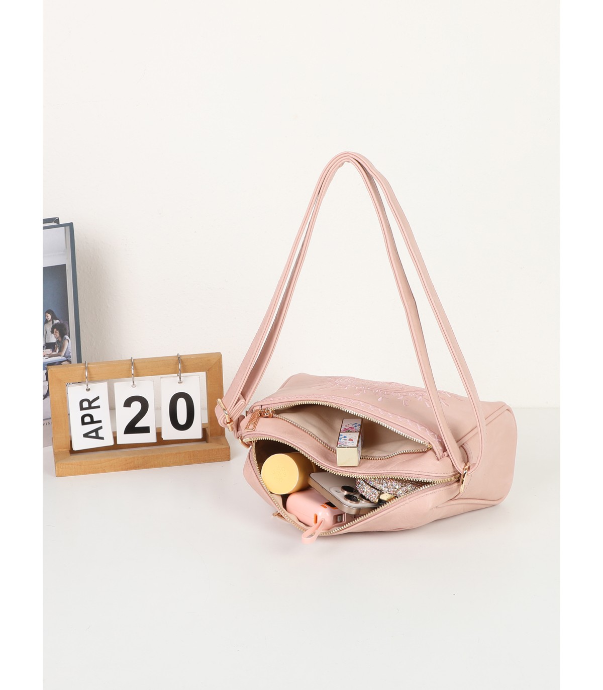 T11192 - Bolso bandolera de estilo rectangular y mandala bordado