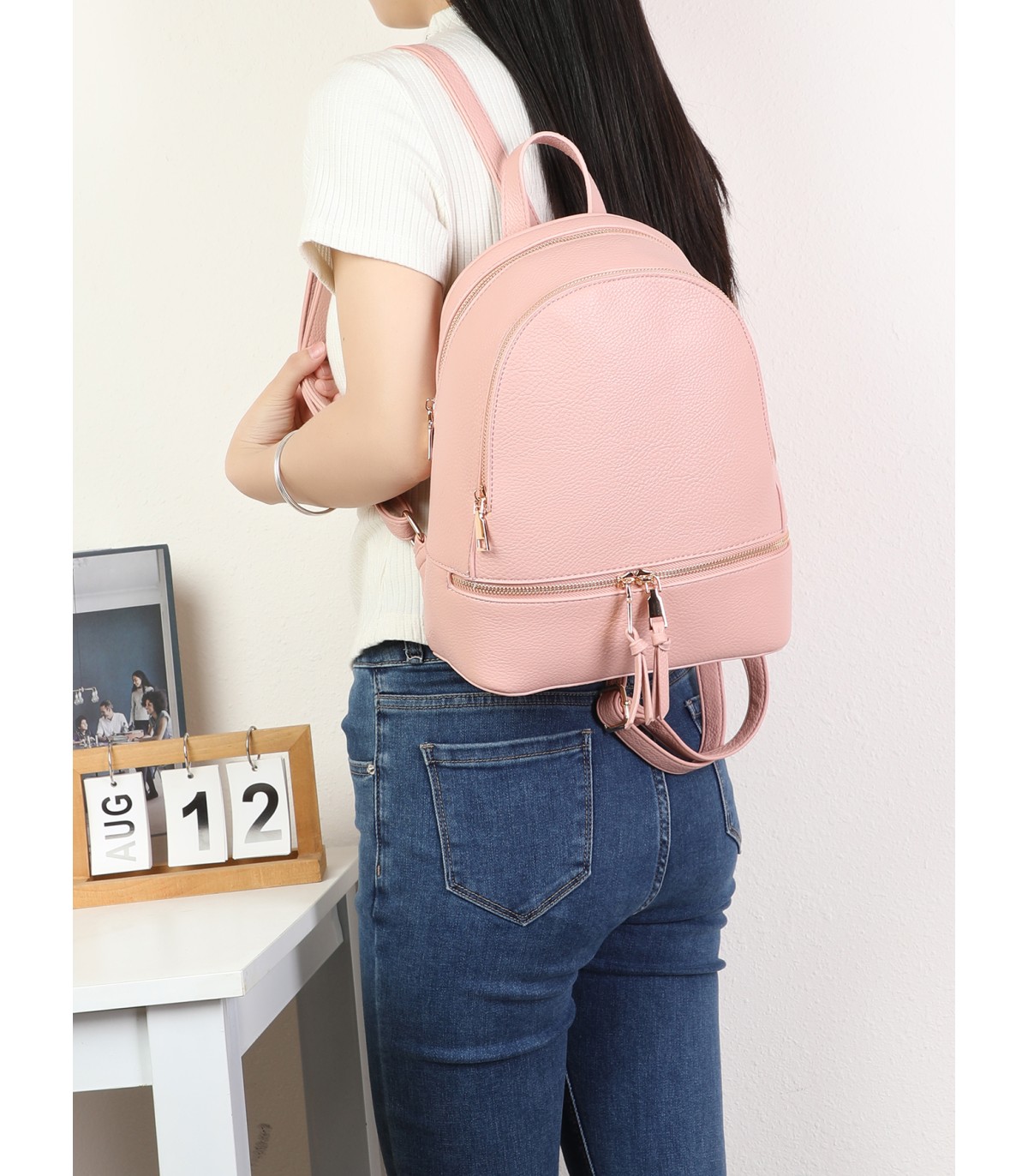 T11551 - Mochila con bolsillo frontal y cremallera