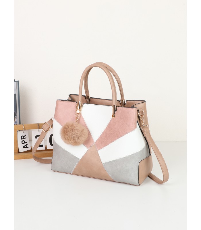 T11612 - Bolso bandolera con pompón a juego grande