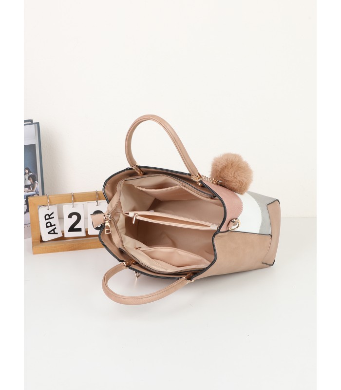 T11612 - Bolso bandolera con pompón a juego grande
