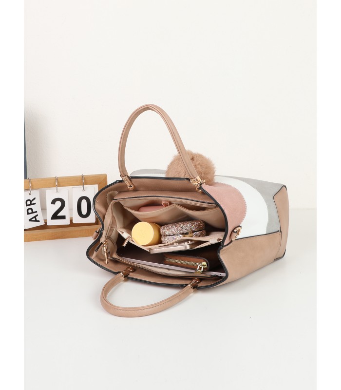 T11612 - Bolso bandolera con pompón a juego grande