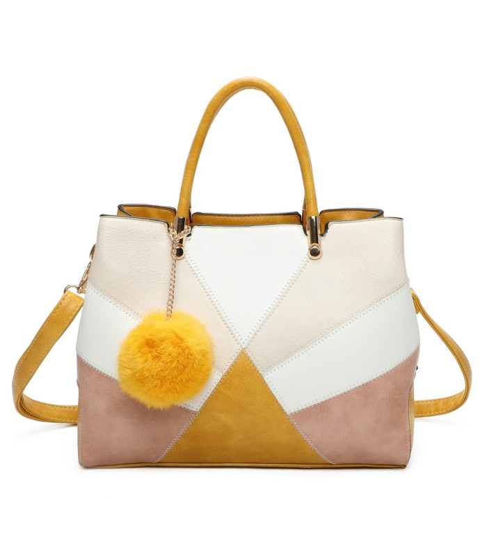 T11612 - Bolso bandolera con pompón a juego grande