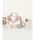 T11611 - Bolso de mano con asas redondas y borla a juego