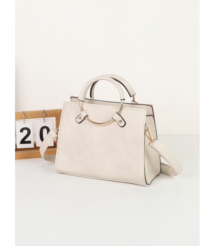 T11611 - Bolso de mano con asas redondas y borla a juego