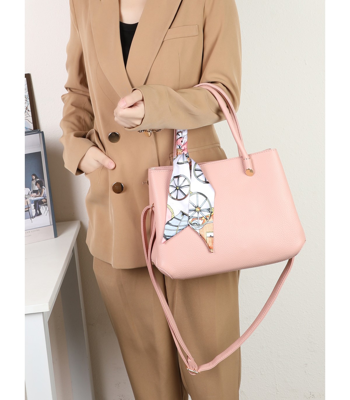 T11636 - Bolso bandolera con pañuelo