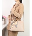 T11640 - Bolso bandolera con pañuelo y asas cortas