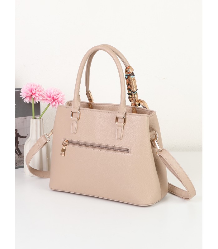 T11640 - Bolso bandolera con pañuelo y asas cortas