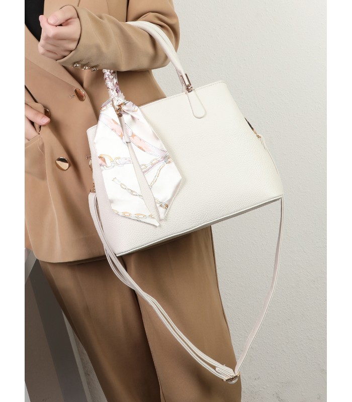 T11640 - Bolso bandolera con pañuelo y asas cortas