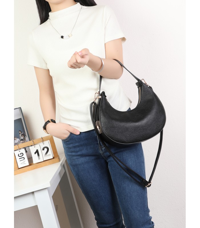 T11852 - Bolso medialuna con bandolera ajustable
