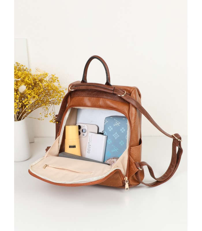 T11752 - Mochila cuadrada con amplio espacio y bolsillo antirrobo