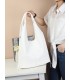 T11757 - Bolso estilo hongo con flecos a los lados amplio espacio interior