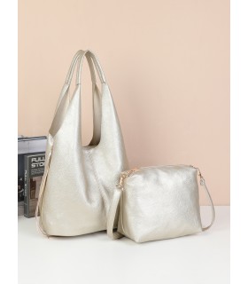 T11757 - Bolso estilo hongo con flecos a los lados amplio espacio interior