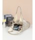 T11757 - Bolso estilo hongo con flecos a los lados amplio espacio interior