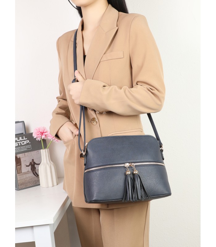 R9354-1- Bolso bandolera con borlas de adorno
