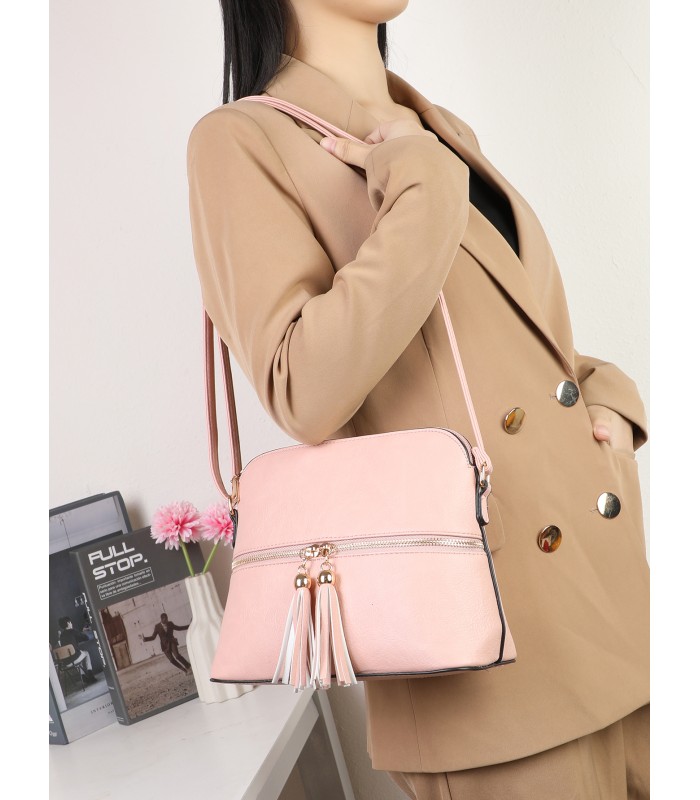 R9354-1- Bolso bandolera con borlas de adorno