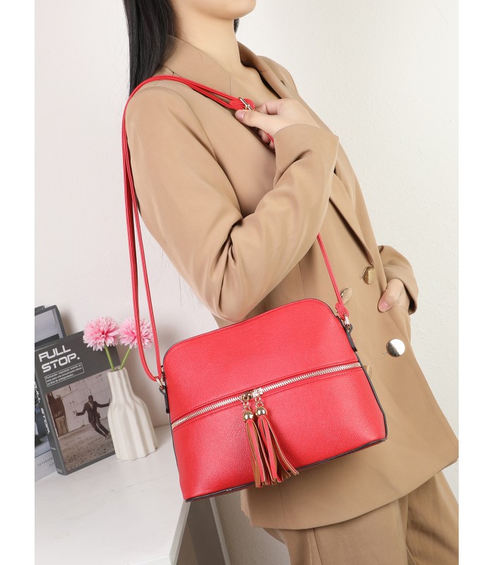 R9354-1- Bolso bandolera con borlas de adorno