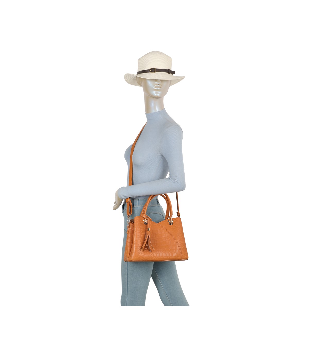 T11920-Bolso bandolera de dama con textura cuarteada