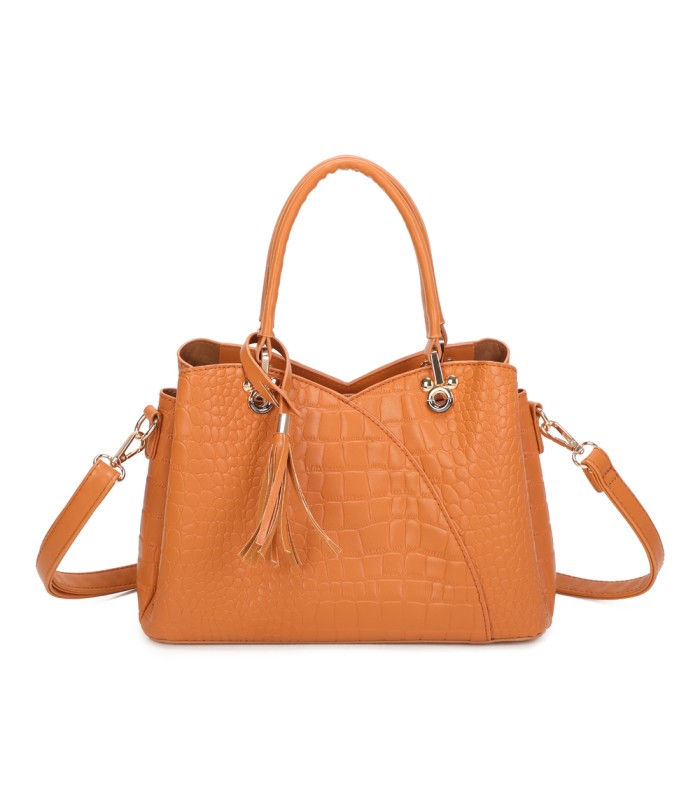 T11920-Bolso bandolera de dama con textura cuarteada