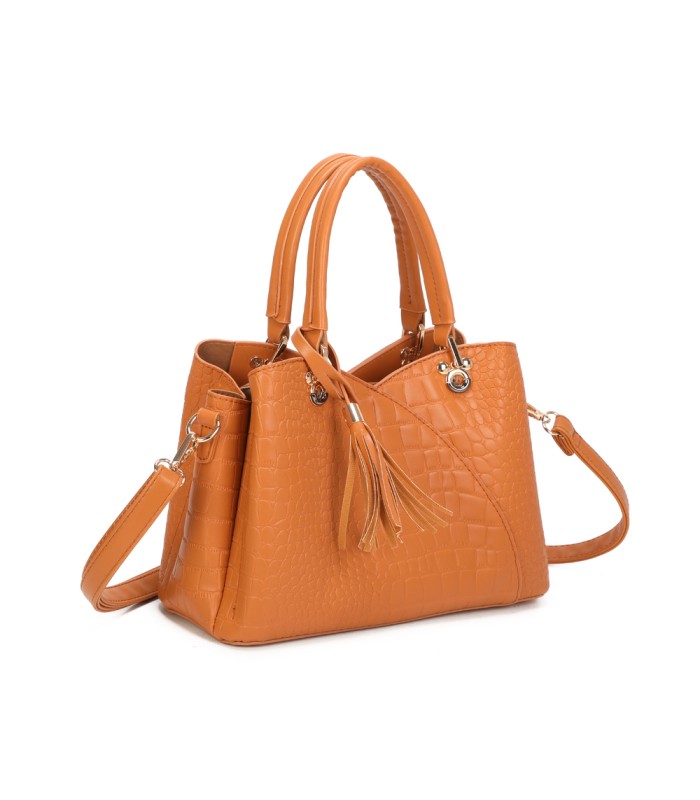 T11920-Bolso bandolera de dama con textura cuarteada