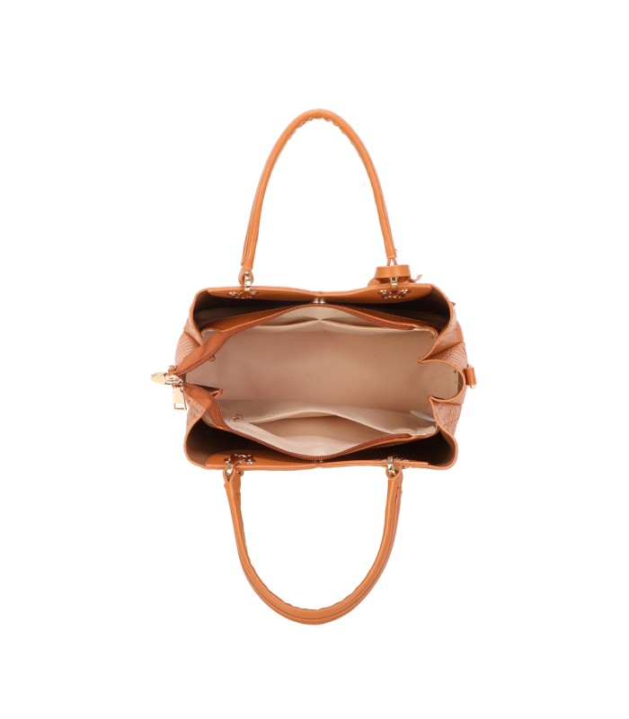 T11920-Bolso bandolera de dama con textura cuarteada