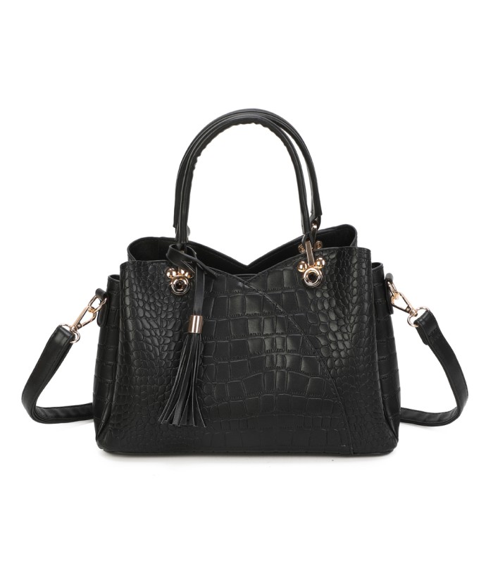 T11920-Bolso bandolera de dama con textura cuarteada