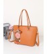 T11889 - Bolso de hombro amplio con pañuelo y textura cuarteada
