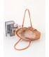 T11889 - Bolso de hombro amplio con pañuelo y textura cuarteada