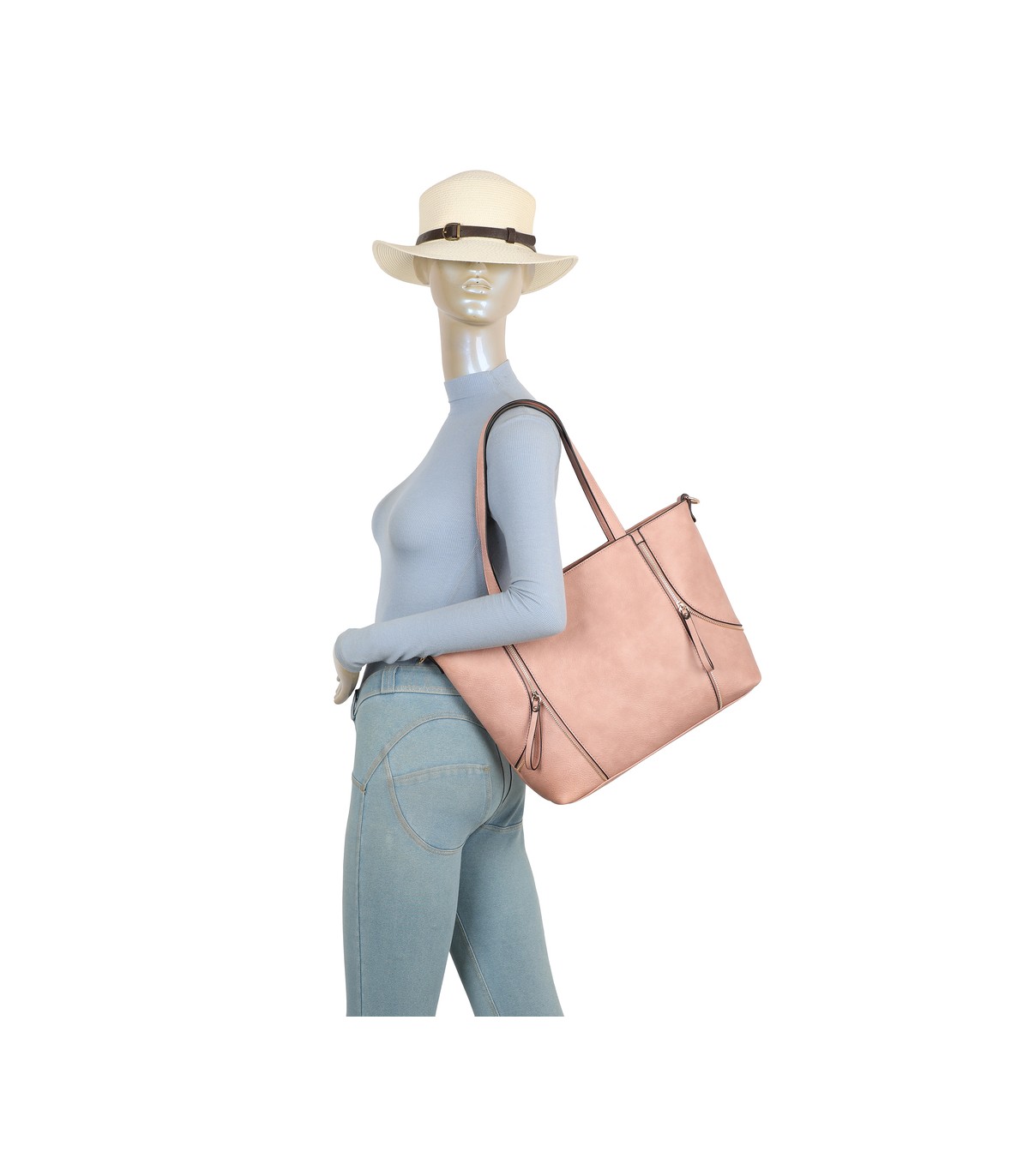 T11916-bolso tipo Shopping (Shopper) y un neceser o bolso de mano a juego.
