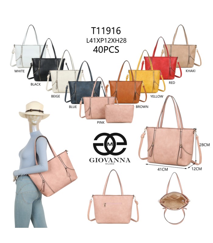 T11916-bolso tipo Shopping (Shopper) y un neceser o bolso de mano a juego.
